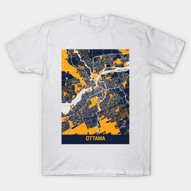 Ottawa - Ontario Bluefresh City Map T-Shirt by tienstencil